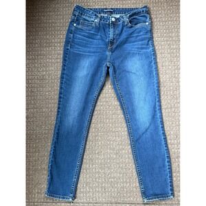 Calvin Klein‎ Jeans Womens Blue High Rise Slim Straight Denim Jeans